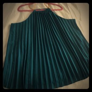 Trina Turk Pleated Teal Tank.  Size M